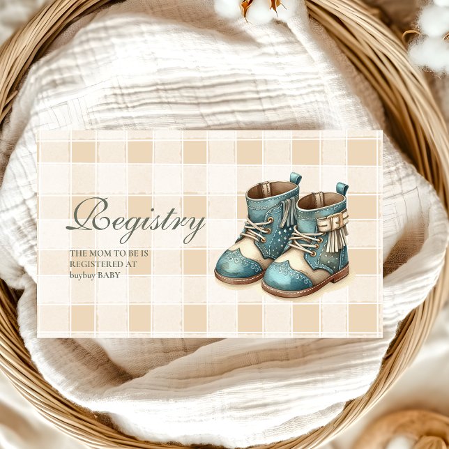 Carte D'accompagnement Little Cowboy Modern Western Rodeo Baby Registry (Créateur téléchargé)