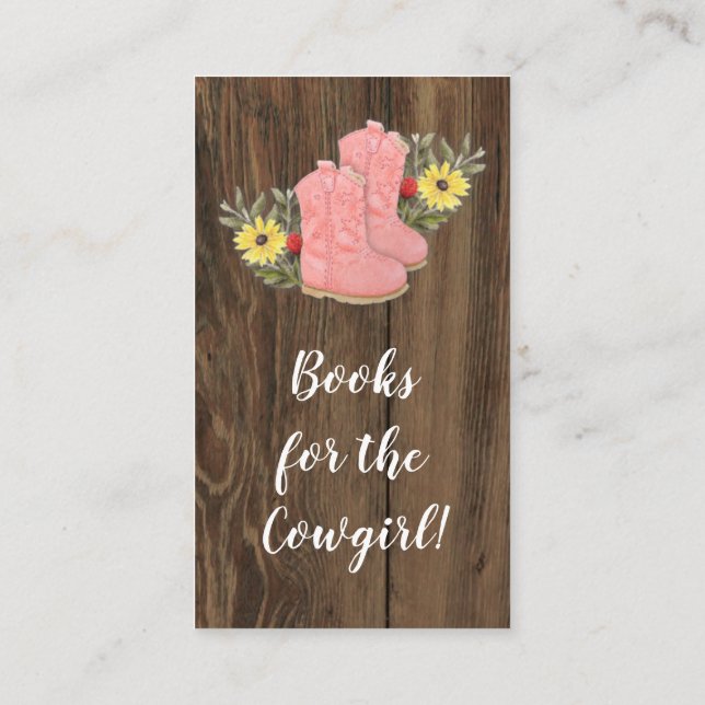 Carte D'accompagnement Little Cowgirl Bootie Baby shower Demande de réser (Dos)