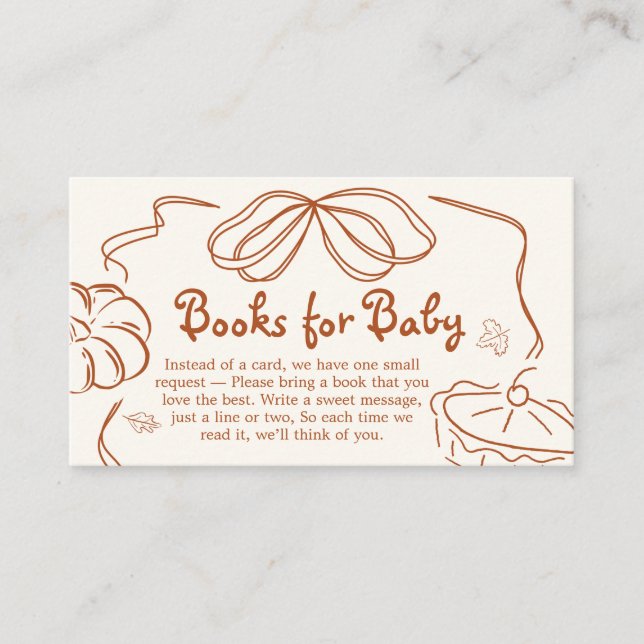 Carte D'accompagnement Little Cutie Citrouille à tarte BabyLivres de douc (Devant)