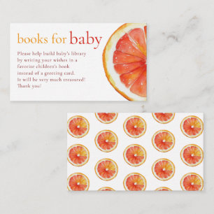 Carte D'accompagnement Little Cutie Orange Slice Livres pour Baby shower
