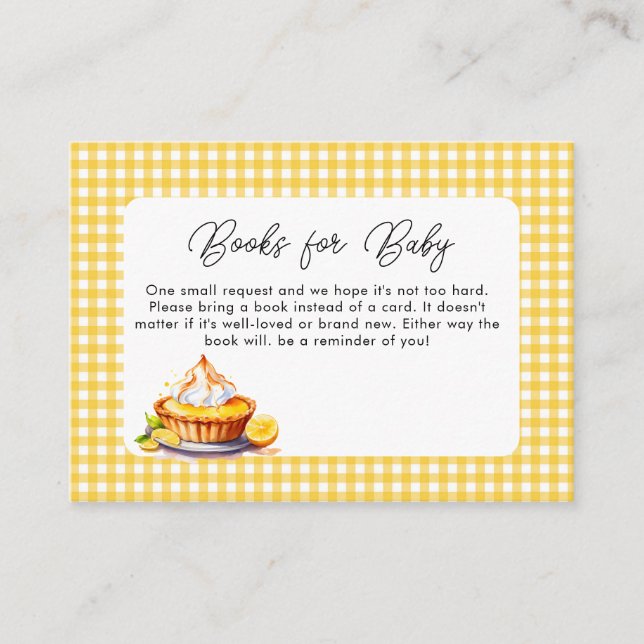 Carte D'accompagnement Little Cutie Pie Lemon En vichy Livres pour bébé (Devant)