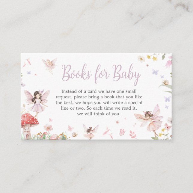 Carte D'accompagnement Little Fairy Whimsical Baby showers Livres pour bé (Devant)