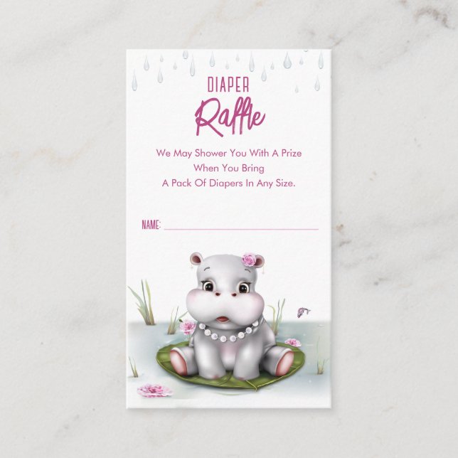 Carte D'accompagnement Little Hippo River Adventure Girl Baby shower (Devant)