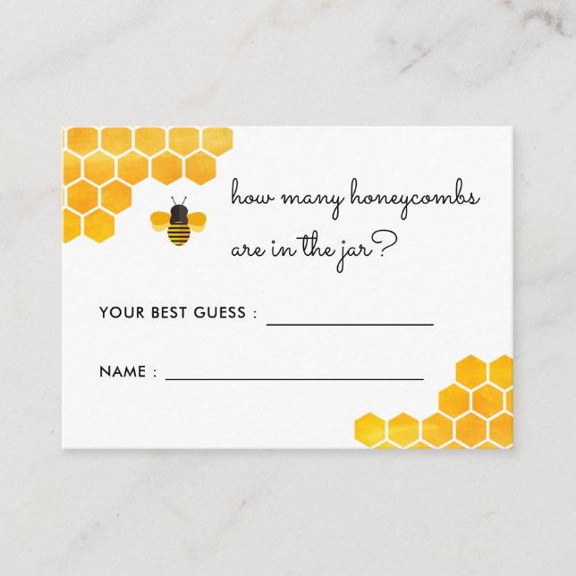 Carte D'accompagnement Little Honey Bee Combien de Honeycombs Jeu (Devant)
