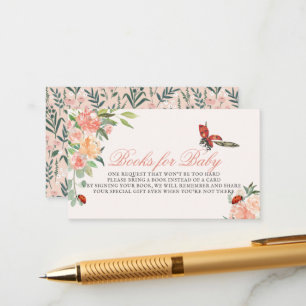 Carte D'accompagnement Little Lady Ladybug Rose demande de Baby shower
