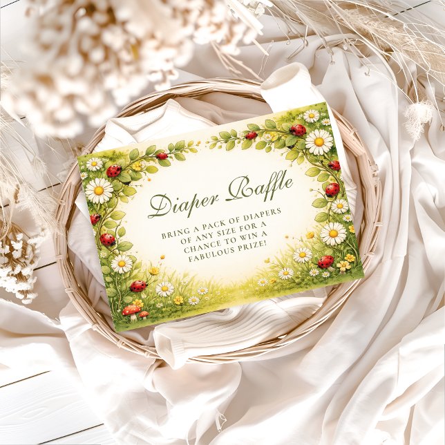 Carte D'accompagnement Little Ladybug Garden Diapper Raffle (Créateur téléchargé)