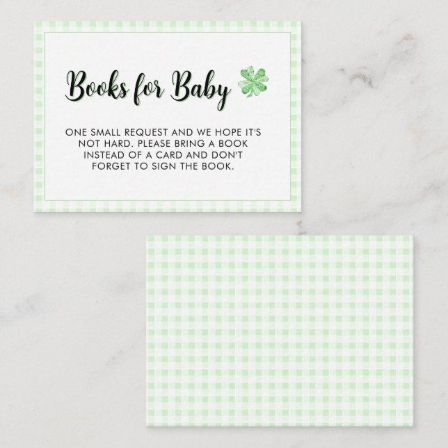 Carte D'accompagnement Little Lucky Charm Baby shower Livres pour bébé (Devant / Derrière)