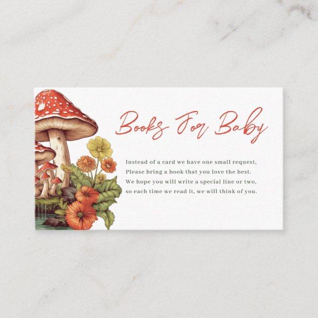 Carte D'accompagnement Little Mushroom Fall Baby showers Livres Pour Bébé (Devant)