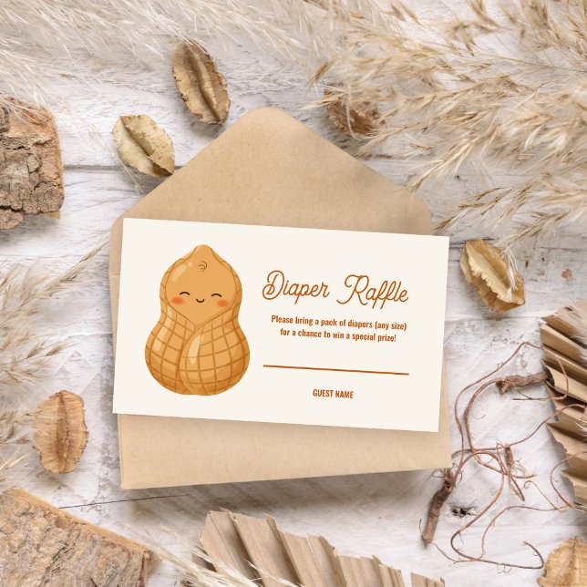 Carte D'accompagnement Little Peanut Baby Shower Diaper Raffle Tickets (Créateur téléchargé)