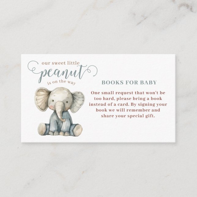 Carte D'accompagnement Little Peanut Blue Baby Elephant Livres Pour Bébé (Devant)