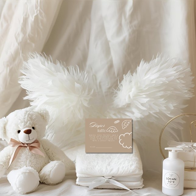 Carte D'accompagnement Little Piece of Heaven Beige Diaper Raffle Card (Little Piece of Heaven Beige Diaper Raffle Card)
