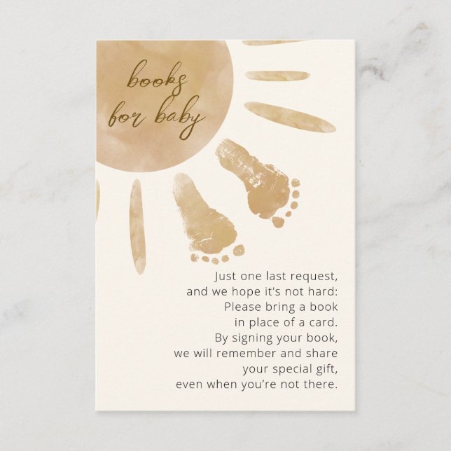 Carte D'accompagnement Little Ray of Sunshine Baby shower Livres pour béb (Devant)