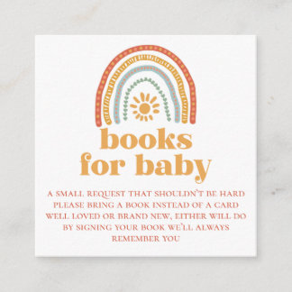 Carte D'accompagnement Little Ray of Sunshine Rainbow Books for baby card