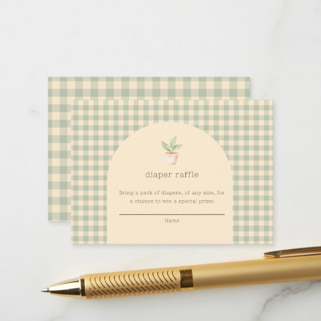 Carte D'accompagnement Little Sprout se trouve sur le Baby shower Way (Devant/Arrière en situation)