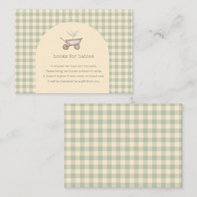 Carte D'accompagnement Little Sprout se trouve sur le Baby shower Way (Devant / Derrière)