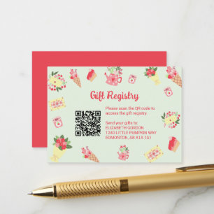 Carte D'accompagnement Little Sweetheart Registry QR Code Baby shower