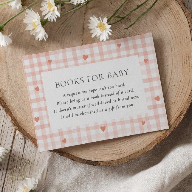 Carte D'accompagnement Little Sweetheart Rose En vichy Livres pour bébé (Créateur téléchargé)