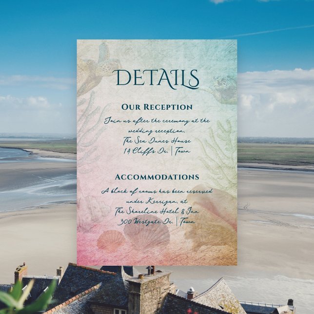 Carte D'accompagnement Living Seas Détails Réception Hotel (Créateur téléchargé)