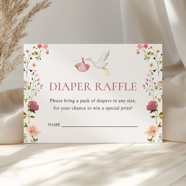 Carte D'accompagnement Livraison de la cigogne rose fille Baby shower rab (Créateur téléchargé)