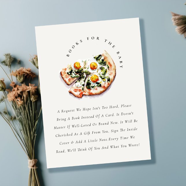 Carte D'accompagnement Livraison Spéciale Livres De Pizza Pour Baby showe (Créateur téléchargé)