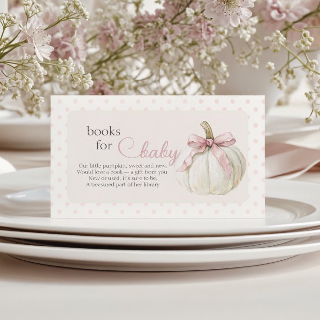 Carte D'accompagnement Livre blanc de Pois Citrouille rose pour bébé (Créateur téléchargé)
