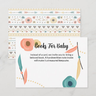 Carte D'accompagnement Livre de Baby Shower Bohème Rustique pour Bébé
