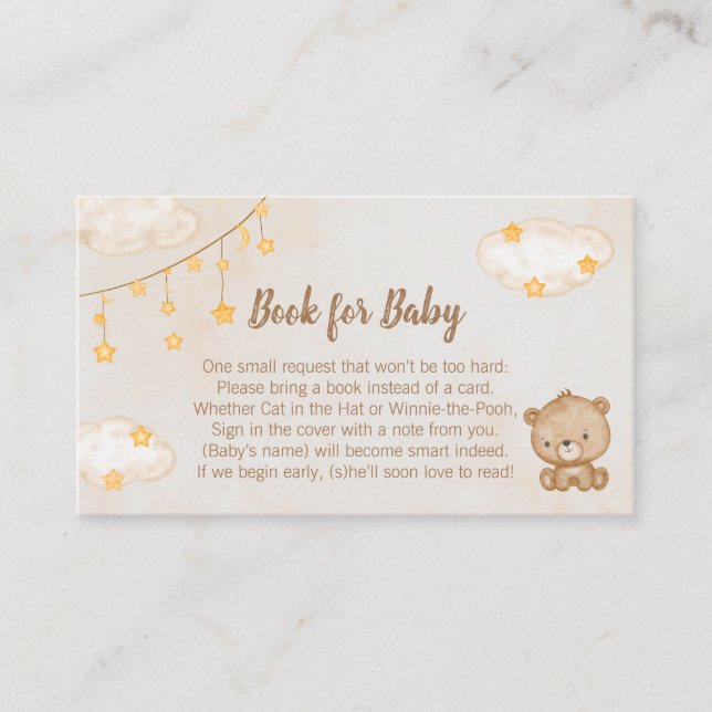 Carte D'accompagnement Livre de Baby shower Brown pour bébé (Devant)