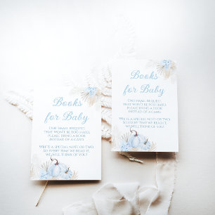 Carte D'accompagnement Livre de Baby shower d'automne du Citrouille bleu 