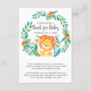 Carte D'accompagnement Livre de Baby shower de Lion Jungle pour Baby Card