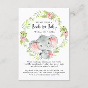Carte D'accompagnement Livre de Baby shower Jungle Elephant pour Baby Car