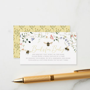 Carte D'accompagnement Livre de Baby Shower Little Honey Wildflower Bee
