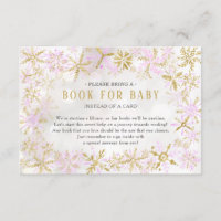 Livre de Baby shower Pink Gold Snowflake pour Baby