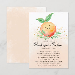Carte D'accompagnement Livre de Baby shower Sweet Little Peach pour Baby 
