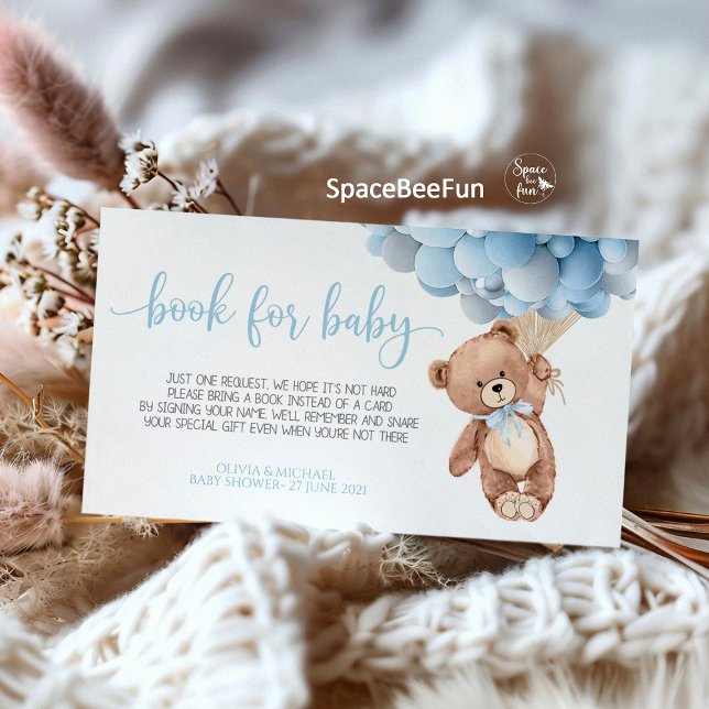 Carte D'accompagnement Livre de Baby shower Teddy Bear pour la voiture po (book instead of card insert,baby shower enclosure card,teddy bear themed baby shower,baby shower boo)