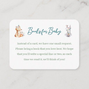 Carte D'accompagnement Livre de demande de cadeaux pour bébé de la forêt