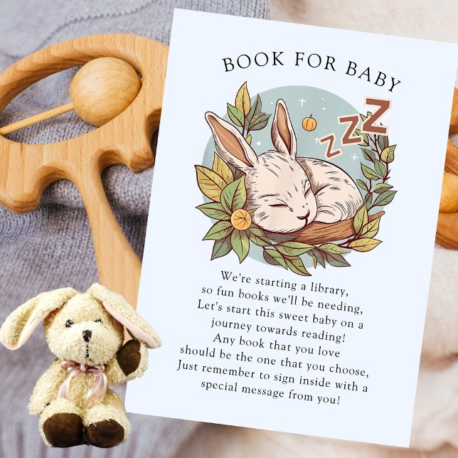 Carte D'accompagnement Livre de lapin de bois pour bébé (Créateur téléchargé)