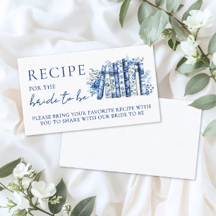 Carte D'accompagnement Livre de recettes pour la douche de mariée