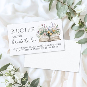 Carte D'accompagnement Livre de Recettes pour une Baby Shower Féminine