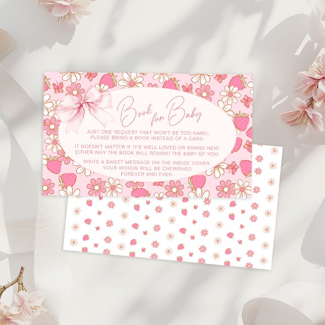 Carte D'accompagnement Livre de sucrerie de fraise rose pour bébé fille D (Créateur téléchargé)