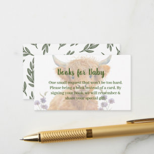 Carte D'accompagnement Livre de verdure Highland Cow pour bébé