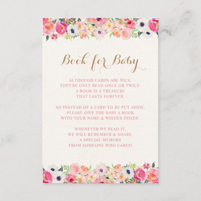 Carte D'accompagnement Livre floral pour bébé (Devant)