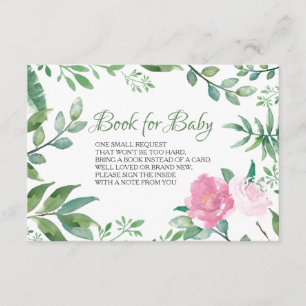 Carte D'accompagnement Livre pour Baby Insert Card, Rose verte