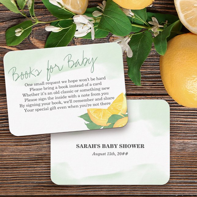 Carte D'accompagnement Livre pour bébé poème Citrus Lemon Neutral (Créateur téléchargé)