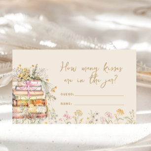 Carte D'accompagnement Livre Thème Fleur Sauvage Combien de Baisers Jeu d