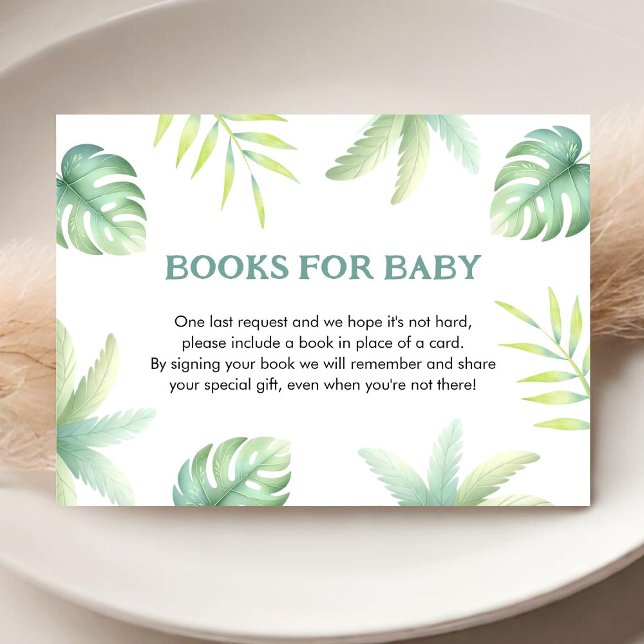 Carte D'accompagnement Livre vert de verdure Tropical pour bébé (Créateur téléchargé)