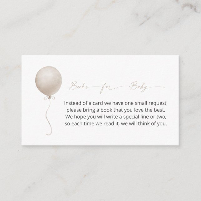 Carte D'accompagnement Livres à ballons de Baby shower moderne pour bébé (Devant)