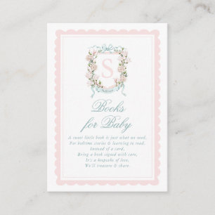 Carte D'accompagnement Livres à motif de ruban rose pour bébé