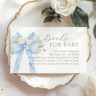 Carte D'accompagnement Livres à nœud papillon coquet bleu pour bébé