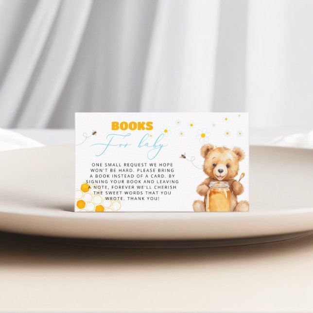 Carte D'accompagnement Livres À Ours De Miel Pour Baby shower Fille Bébé (Créateur téléchargé)