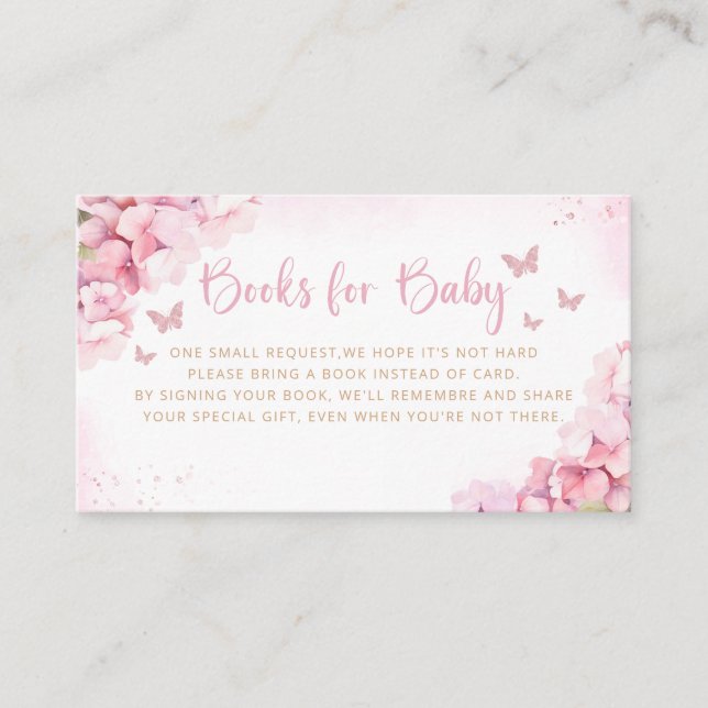 Carte D'accompagnement Livres À Papillon Aquarelle Cute Pour Baby shower (Devant)